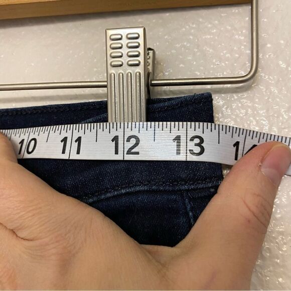 Banana Republic Dark Wash mid hi rise Bell Bottom flair leg denim jeans 25 LONG - Picture 11 of 12